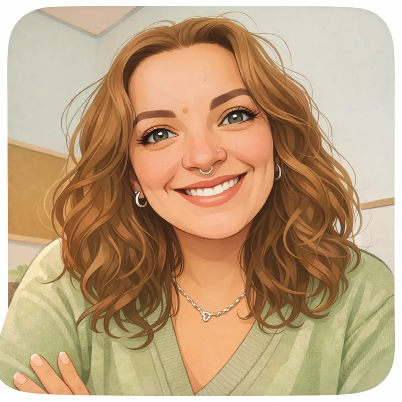 Illustrated portrait of Nicholette, creator of Glimmerbud